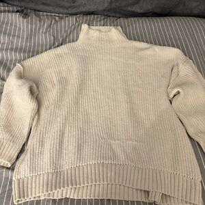 Women's Size L Aerie White Mock-neck Sweater